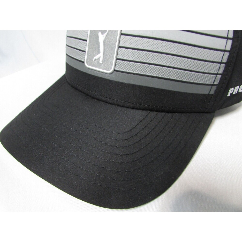 PGA Tour Pro Series Golf Hat Adult Adjustable Black Moisture Wicking - Picture 2 of 11